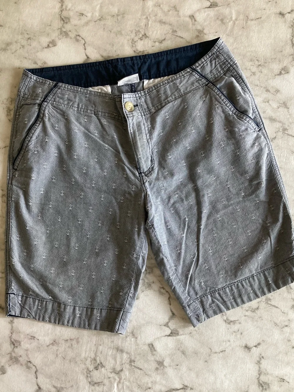 Men's Anchor Print light blue Casual Shorts